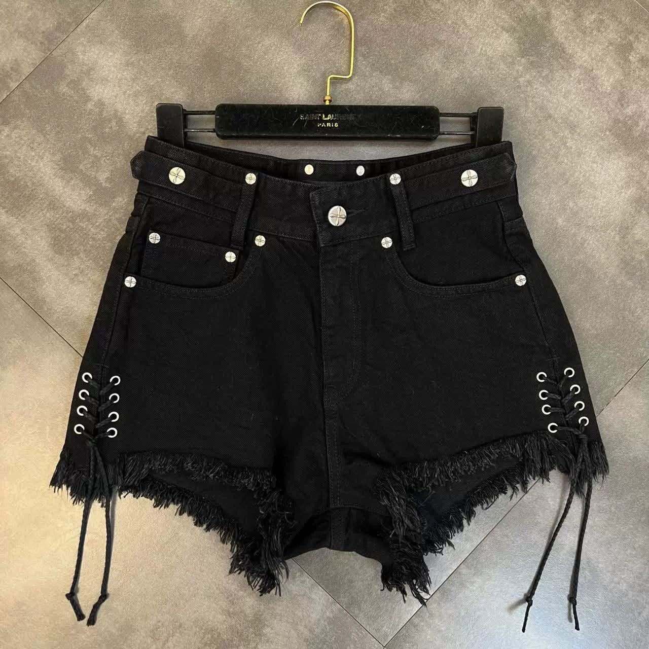 Cross Dark Style Denim Shorts