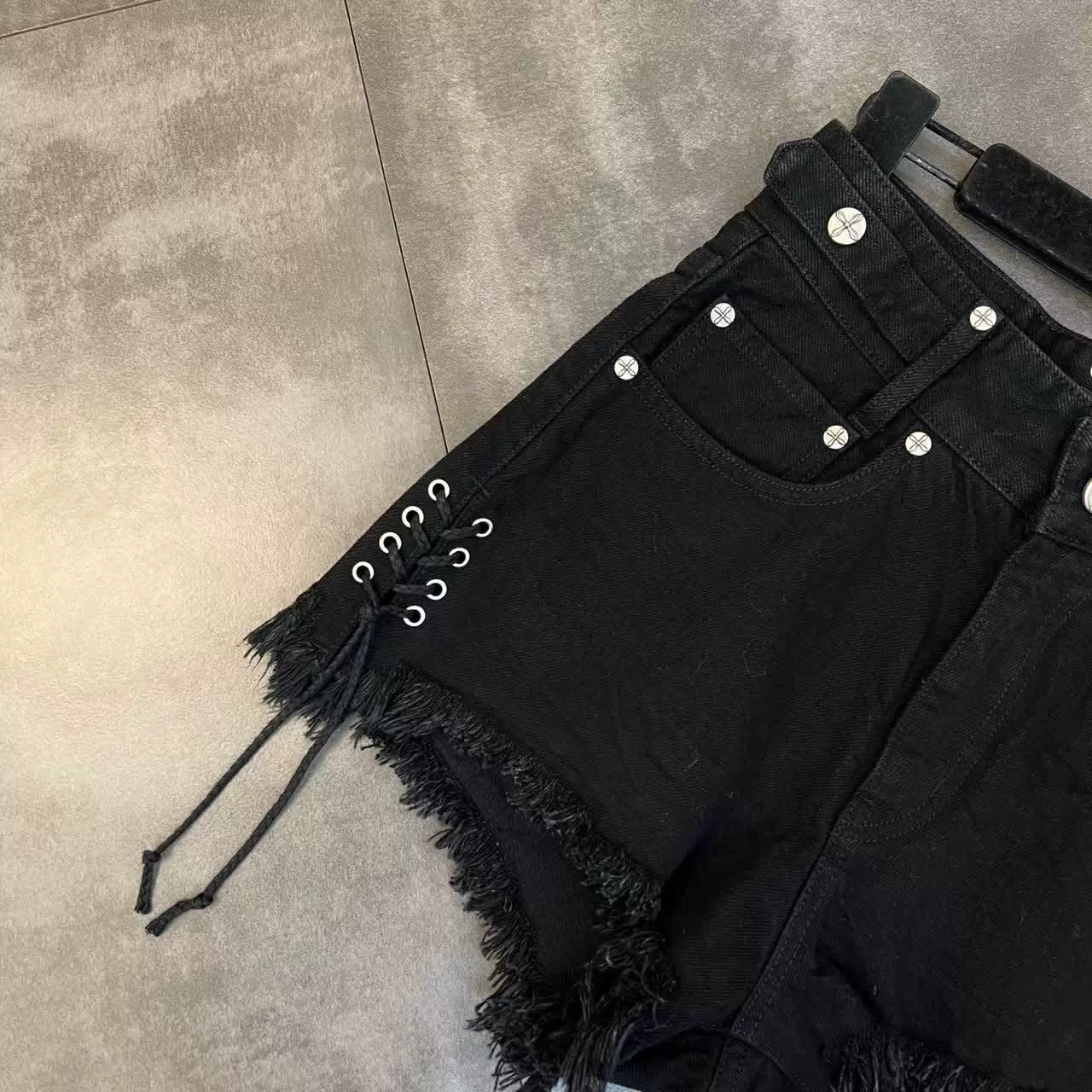 Cross Dark Style Denim Shorts